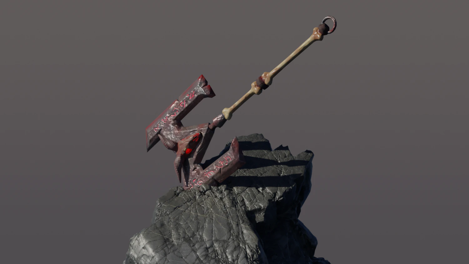 Doom Axe 3D Model .c4d .max .obj .3ds .fbx .stl .blend 