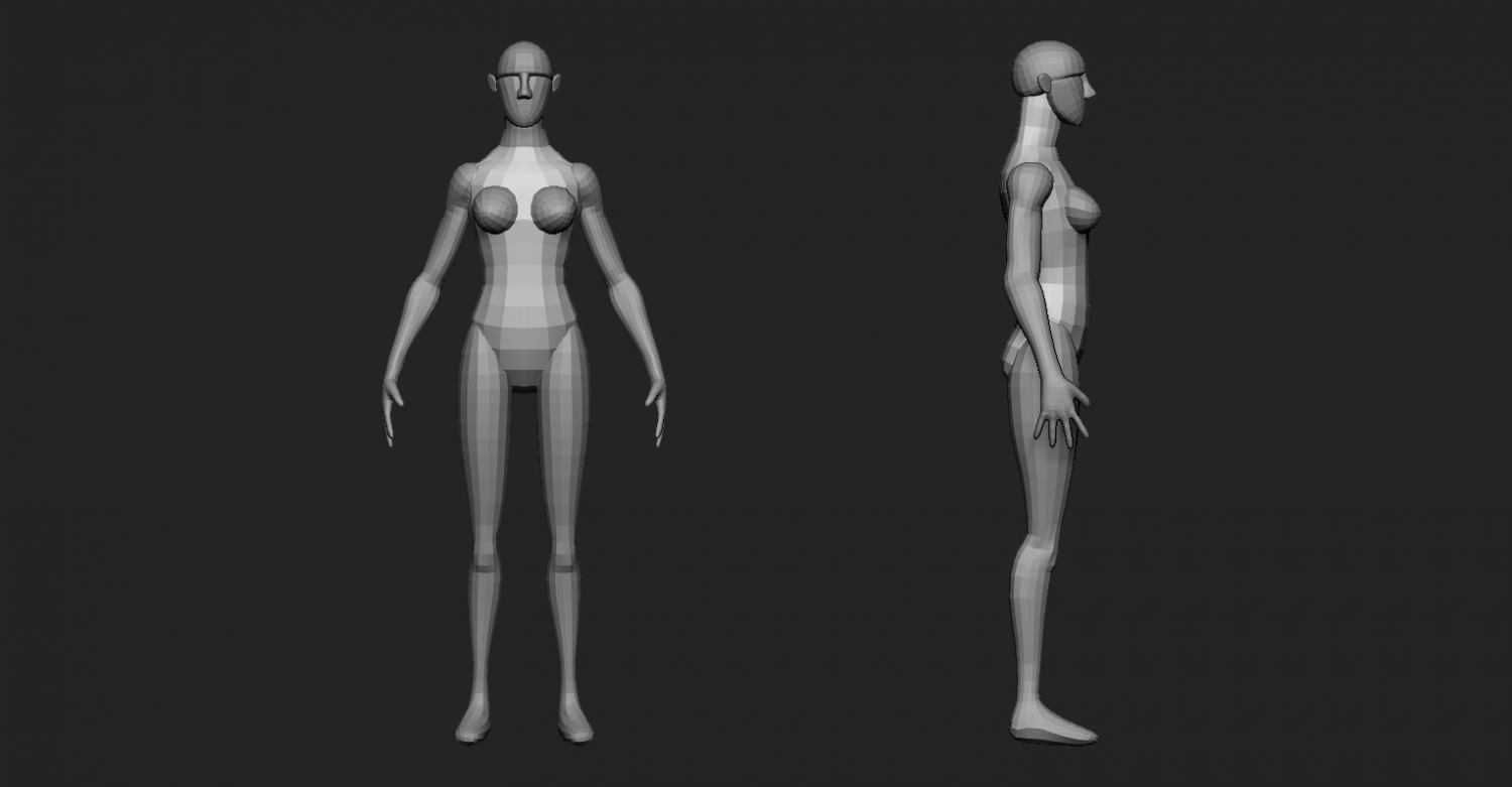 dække over klatre ur Simplified male-female base mesh 3D Model in Other 3DExport