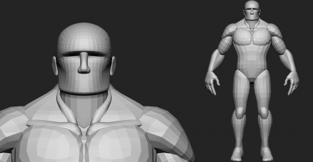Muscular character base mesh 3D Model .c4d .max .obj .3ds .fbx .stl .blend 