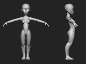 Stylized male-female base meshes 3D Модель