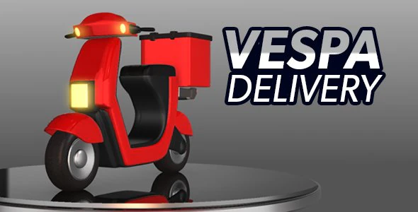 Vespa delivery 3D Model .c4d .max .obj .3ds .fbx .stl .blend 