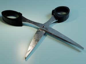 Scissors Low-poly 3D PBR Game Ready model Modelo 3D