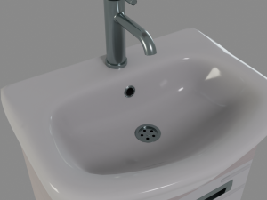 Wash basin Low-poly 3D PBR Game Ready model Modelo 3D