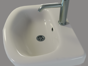Wash basin Low-poly 3D PBR Game Ready model Modelo 3D