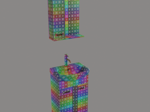 Wash basin Low-poly 3D PBR Game Ready model Modelo 3D