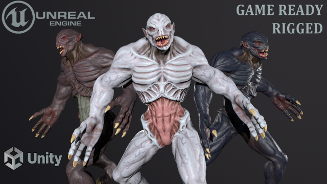 Blood Hunter -Game Ready Low-poly 3D 模型 .c4d .max .obj .3ds .fbx .stl .blend 