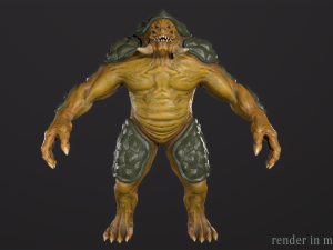Turtle monster - Game Ready Low-poly 3D Model