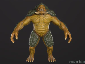 Turtle monster - Game Ready Low-poly 3D Model