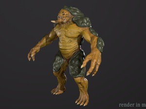Turtle monster - Game Ready Low-poly 3D Model