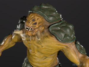 Turtle monster - Game Ready Low-poly 3D Model