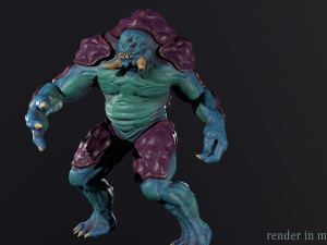 Turtle monster - Game Ready Low-poly 3D Model