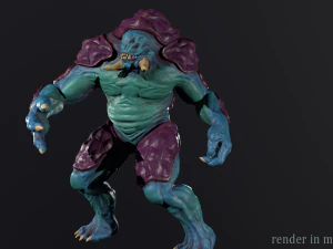 Turtle monster - Game Ready Low-poly 3D Model