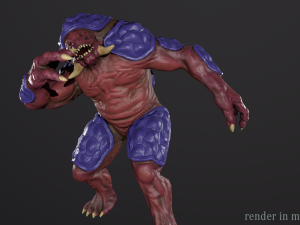 Turtle monster - Game Ready Low-poly 3D Model