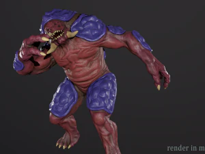 Turtle monster - Game Ready Low-poly 3D Model