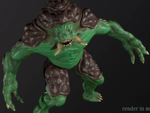 Turtle monster - Game Ready Low-poly 3D Model