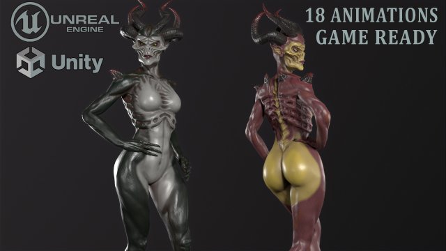 Demoness Mage 3D Model .c4d .max .obj .3ds .fbx .stl .blend 