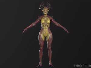 Demoness Mage 3D Model