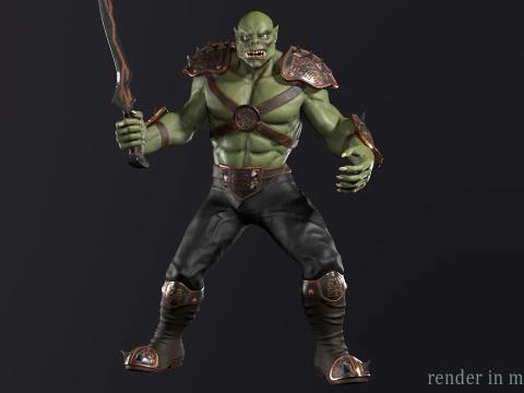 オークの戦士 3Dモデル