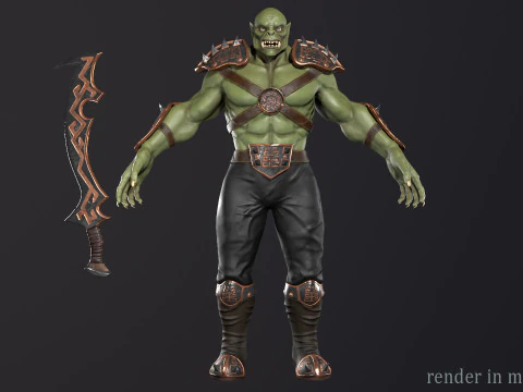 オークの戦士 3Dモデル