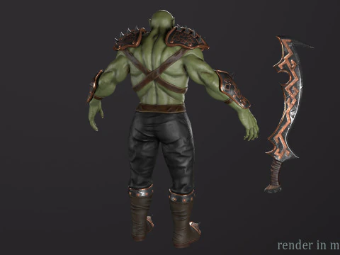 オークの戦士 3Dモデル