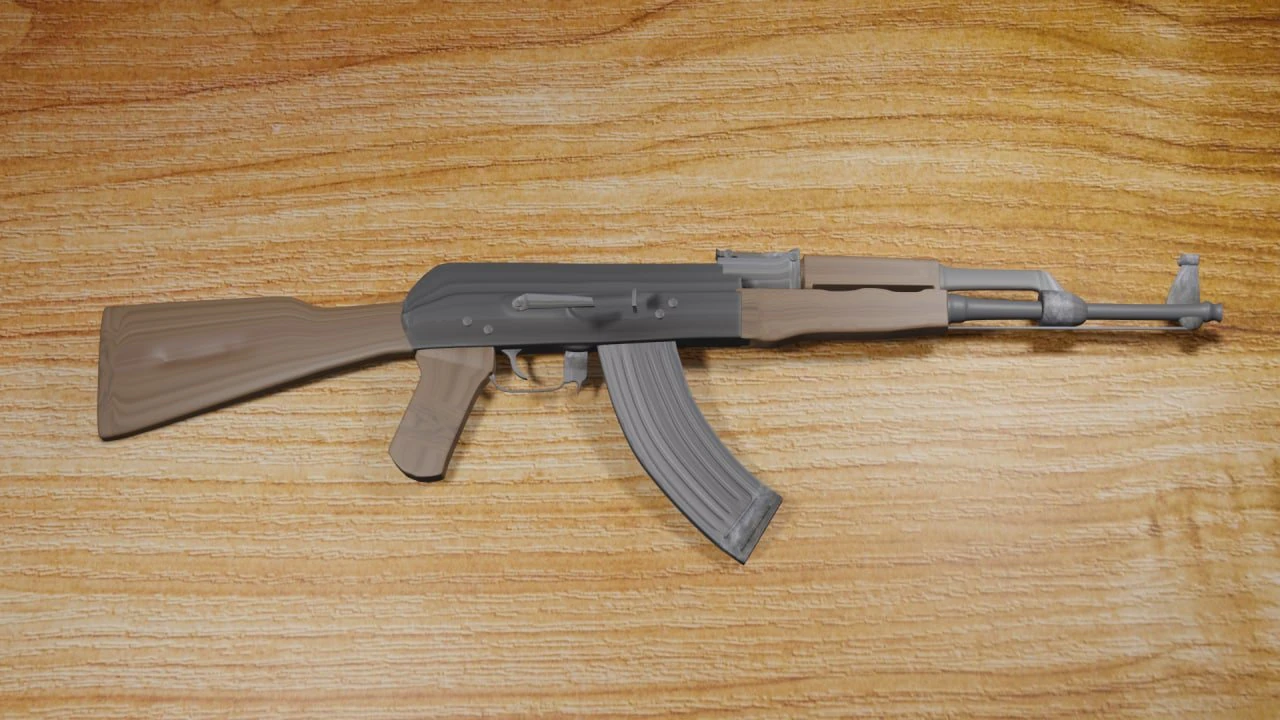 АК-74 3D Модель .c4d .max .obj .3ds .fbx .stl .blend 