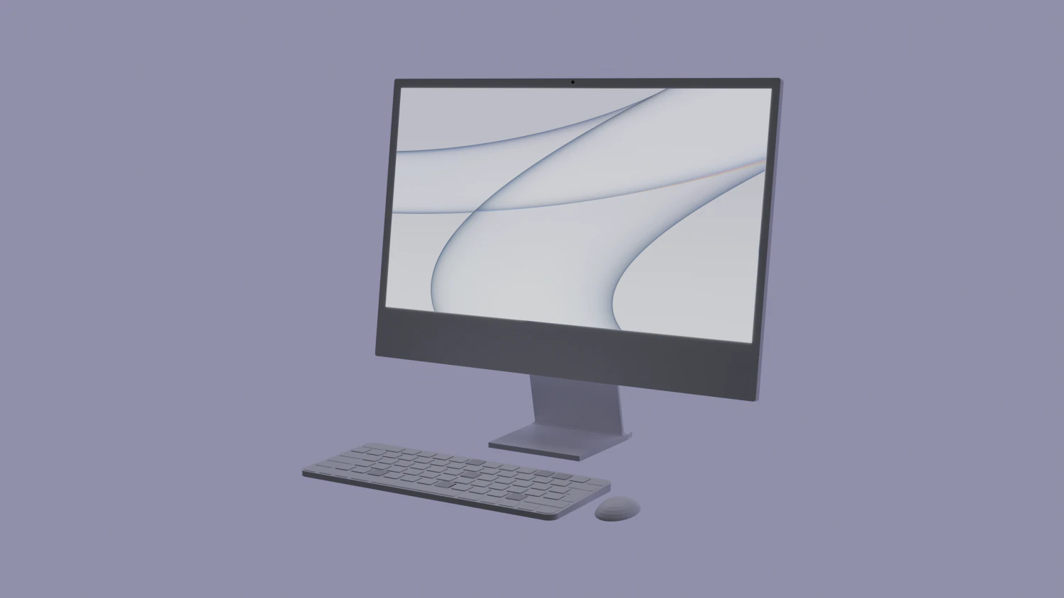 IMac M1 2021 3D Modell .c4d .max .obj .3ds .fbx .stl .blend 