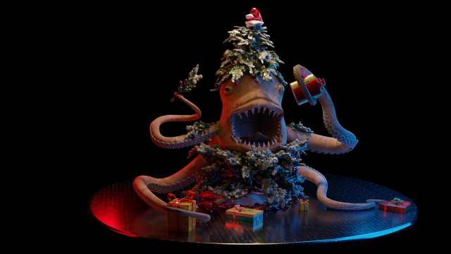 Christmas tree monster 3D Model .c4d .max .obj .3ds .fbx .stl .blend 