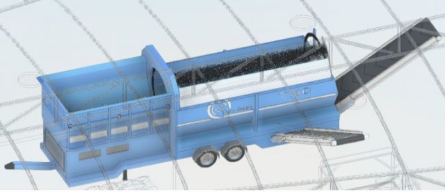 Mobile trommel screen 3D Model .c4d .max .obj .3ds .fbx .stl .blend 