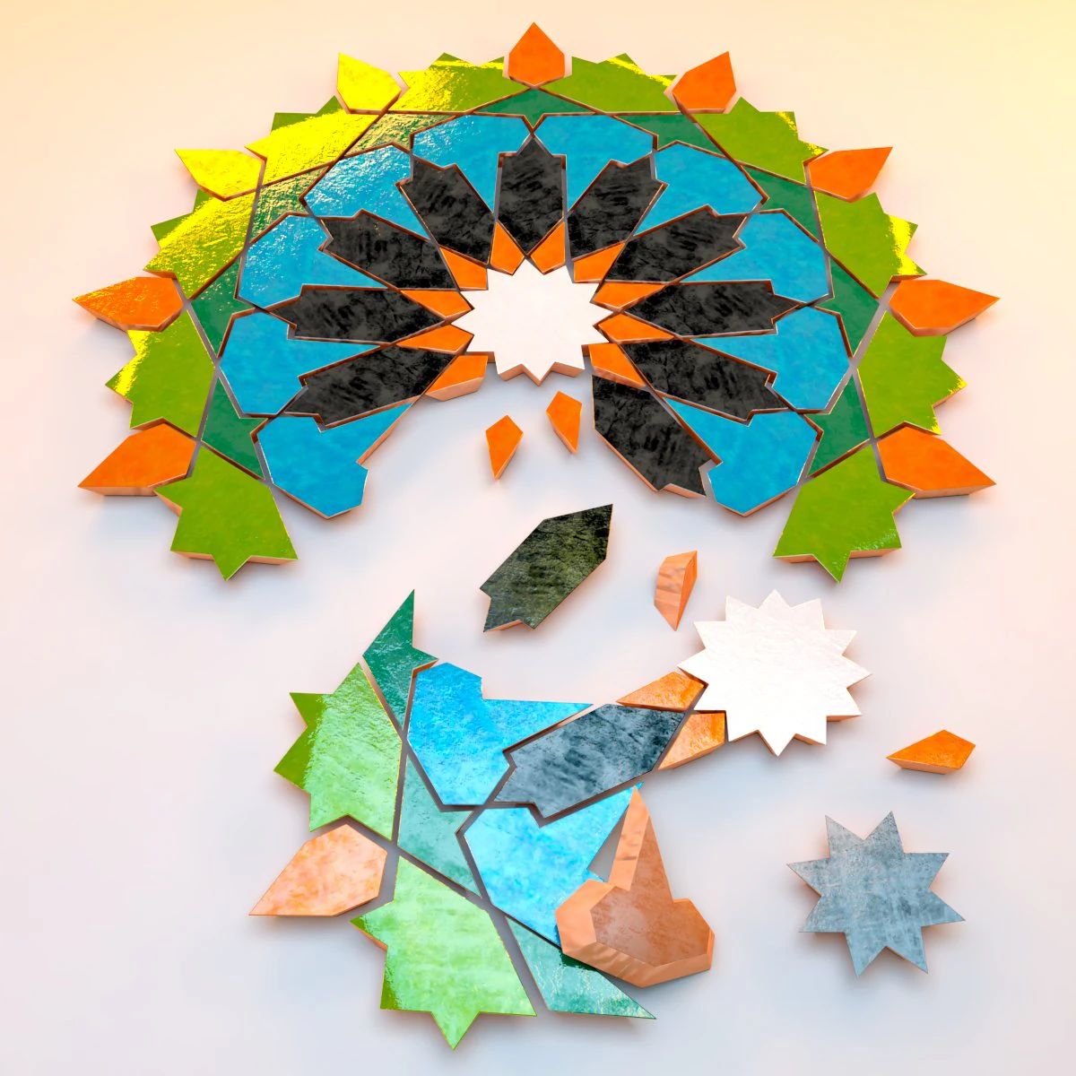 Moroccan zellige 3D Model .c4d .max .obj .3ds .fbx .stl .blend 