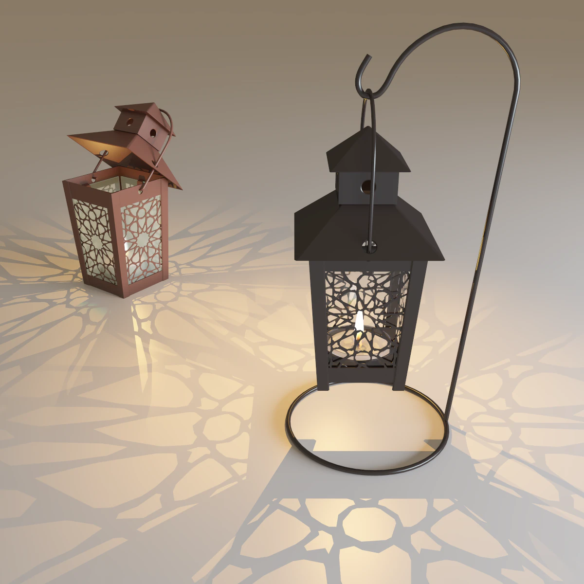 HANG LANTERN ARABIC 3D 3D Model .c4d .max .obj .3ds .fbx .stl .blend 