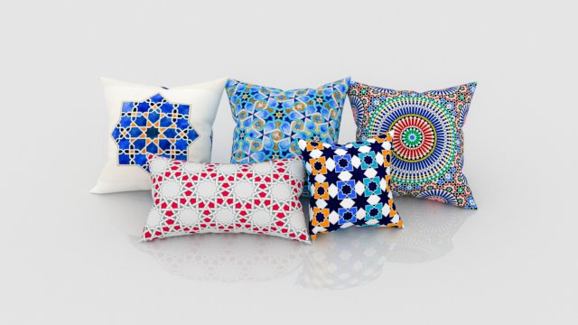 Moroccan pillow 3Dモデル .c4d .max .obj .3ds .fbx .stl .blend 