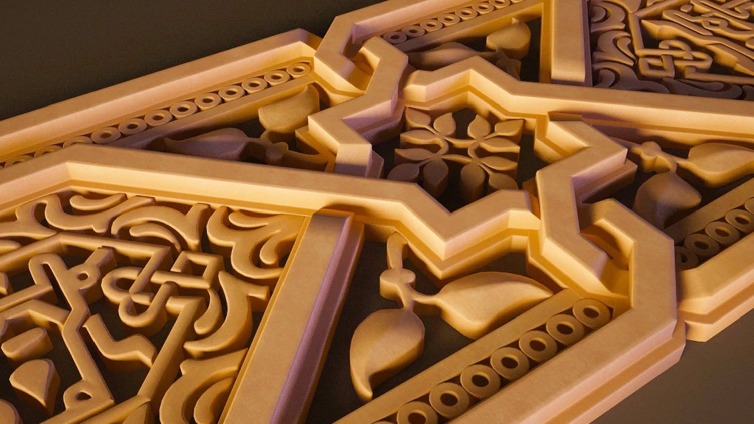 Arabic wood decor 3D Model .c4d .max .obj .3ds .fbx .stl .blend