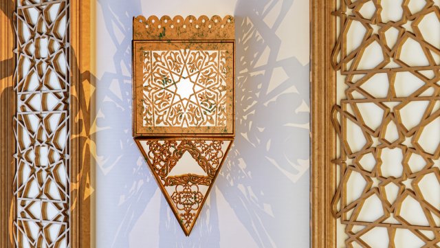 Moroccan islamic light wall 3D Модель .c4d .max .obj .3ds .fbx .stl .blend 