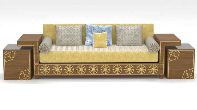 Arabic sofa 3D Model .c4d .max .obj .3ds .fbx .stl .blend 