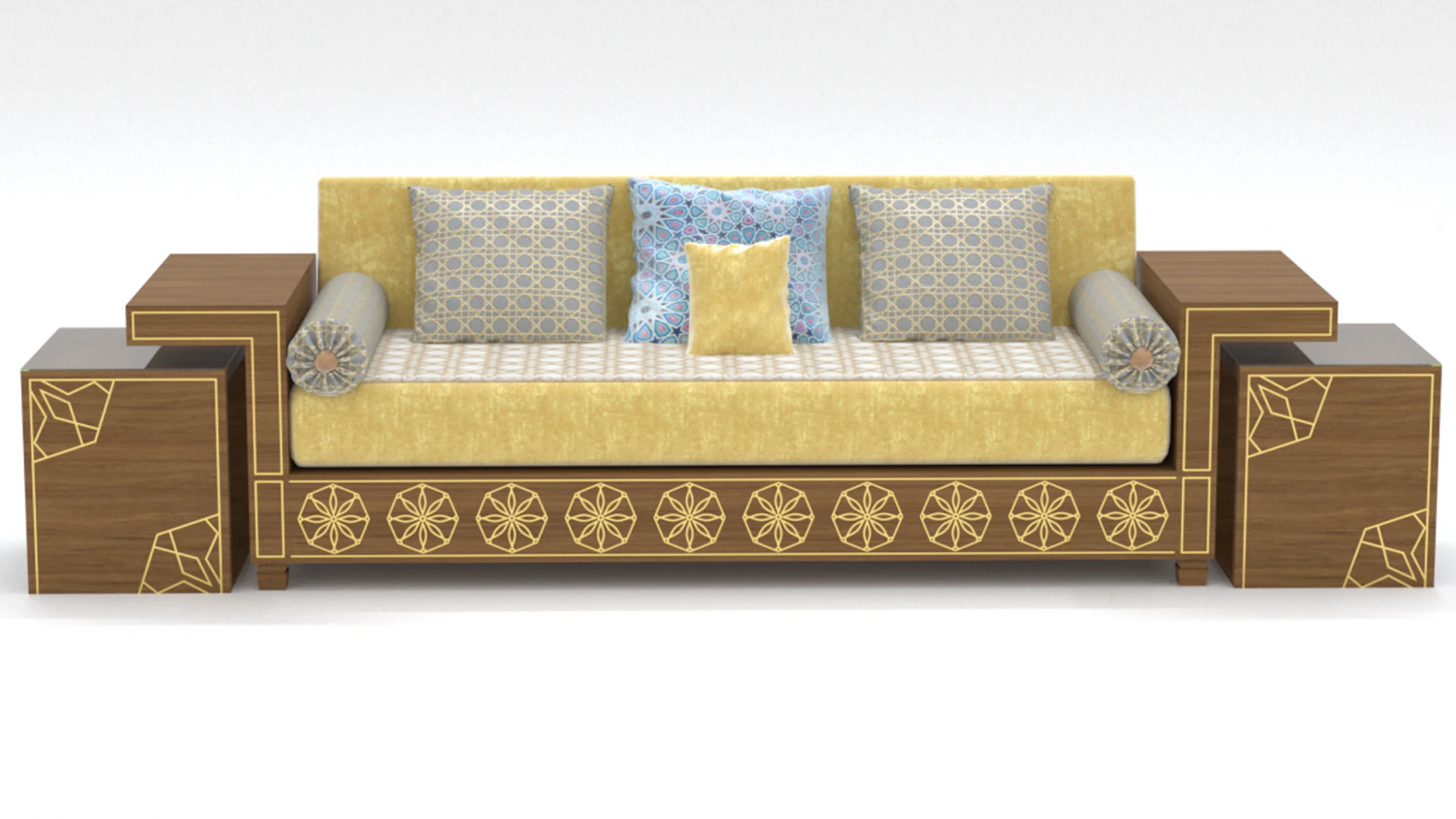 Arabic sofa 3D Model .c4d .max .obj .3ds .fbx .stl .blend 