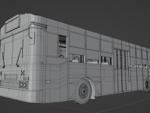Low-poly thai city bus red green white model 3Dモデル