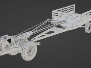 Low-poly local thailand tractor model Modelo 3D