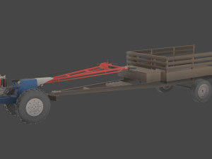 Low-poly local thailand tractor model Modelo 3D