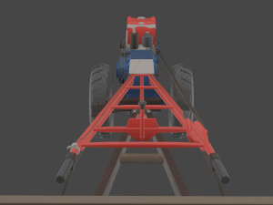 Low-poly local thailand tractor model Modelo 3D