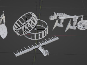 Low-poly local thailand tractor parts model Modelo 3D