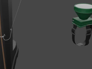 Low-poly local thailand farmer fishing equipment model 3D Model