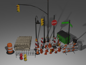 Traffic Props-Assets and Signs Collection Modelo 3D