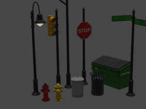 Traffic Props-Assets and Signs Collection Modelo 3D