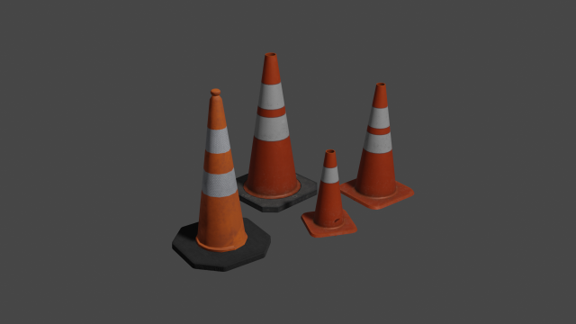 Traffic Cones Modelo 3D .c4d .max .obj .3ds .fbx .stl .blend 