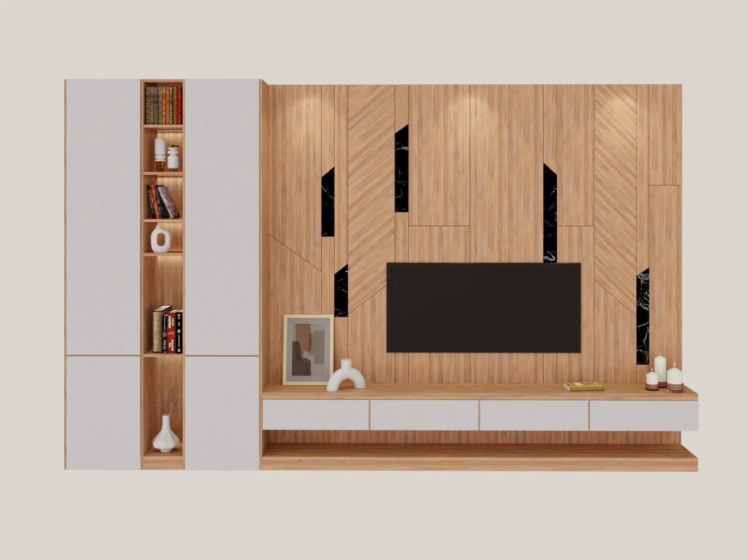 pared de televisi&oacute;n Modelo 3D .c4d .max .obj .3ds .fbx .stl .blend 