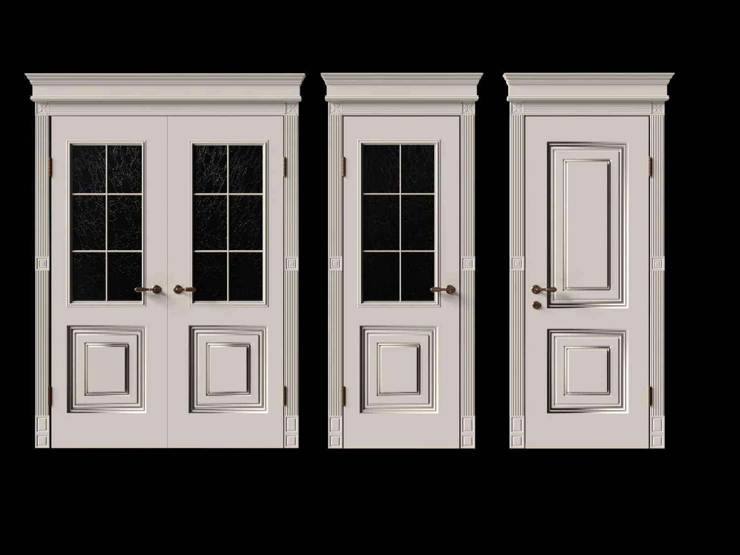 Doors classic style 3D Model .c4d .max .obj .3ds .fbx .stl .blend 