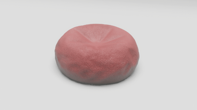 Red Beanbag 3D Model .c4d .max .obj .3ds .fbx .stl .blend 