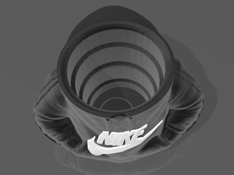 DIVER-SHAPED MATE FOR STAGGERED POLYMER WITH NIKE LOGO 3D Baskı Modeli