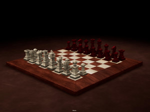 Chess Board Complete six types of different textures Low-poly 3D Model