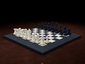 Chess Board Complete six types of different textures Low-poly 3D Model